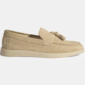 Resim Bej Erkek Süet Püsküllü Loafer 