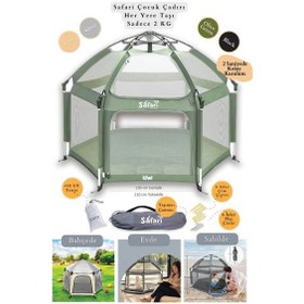 Resim Kiwi Safari Çocuk-bebek Oyun Parkı Çadırı +50 Uv Korumalı,kolay Kurulum,alüminyum Sağlam Gövde - Yeşil 