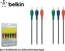 Resim BLK-F3Y080BF2M 2m 3xrca,m-m Metal Kablo Belkin