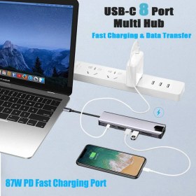 Resim Daytona CF10 Macbook Uyumlu Type-C™ To 4K HDMI Tv Projeksiyon Ultra Hd 1080P 2* Type-C 2* USB 3.0 Ethernet Lan 2* SD 8IN1 Çevirici Hub Adaptör 