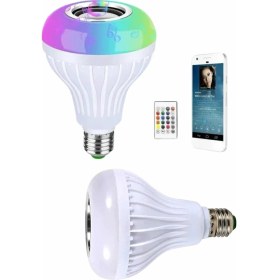 Resim Butik Bfs Kumandalı Rgb LED Işık Bluetooth Hoparlör Ses Lambası Renkli Ampul 