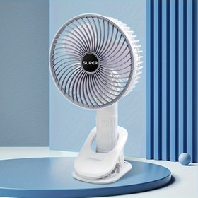 Resim 3 Hızlı Ultra-Sessiz Taşınabilir Fan - USB Şarj Edilebilir, Elde Taşınabilir & Masaüstü, Ofis ve Yurt Kullanımı İçin Klipsli Tasarım 