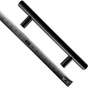 Resim Hakay Paslanmaz Metal Kulp - Mutfak ve Banyo Için, 2 Adet, Mat Siyah 