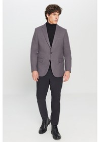 Resim AC&Co / Altınyıldız Classics Erkek Antrasıt Slim Fit Dar Kesim Mono Yaka Kapak Cepli Blazer Ceket Antrasıt 