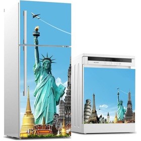 Resim Buzdolabı Ve Bulaşık Makinası Beyaz Eşya Sticker Kaplama Newyork (498531857) 