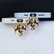 Resim For iPhone Tip-C Port Anti-Dust Plug Pendant Exquisite Handmade Cool Memorial Gift with Lanyard Anti-Lost 