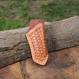 Resim Çakı Kılıfı - Gerçek Veketa Özel Deri 