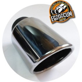 Resim Egzozcum 100 Mm. Eğimli Kesim Yuvarlak Çıkış Paslanmaz Krom Sessiz Eksoz Ucu 1 Adet 