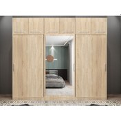 Resim Runa Sürgü Kapaklı Gardırop Yüklüklü Meşe 240cm 