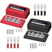 Resim Motion003 300a 12v Otobüs Barı Modülü Kırmızı Siyah Aksesuarsız Ağır Hizmet Tipi 4x M8 Terminalleri Deniz Otomotiv Karavan Kamyon Güç Dağılımı 
