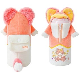 Resim Geekyou Öğrenci Kullanıma Uygun Dikey Kumaş Kalem Çantası - 4 Karikatür Desen Seçeneği İle 3 Rastgele Rozet 23.5x9.2cm 