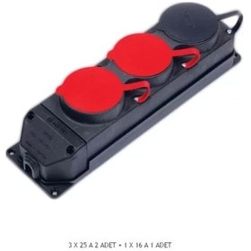 Resim Nead 2 Trifaze 1 Monofaze Kauçuk Üçlü Grup Priz 