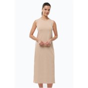 Resim Malabadi Kadın Ten Rengi Uzun Kolsuz Elbise Astarı Modal Kombinezon 1049 Ten Rengi 