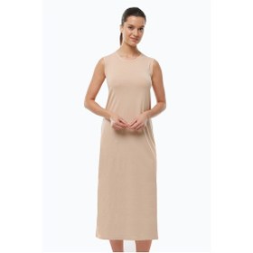 Resim Malabadi Kadın Ten Rengi Uzun Kolsuz Elbise Astarı Modal Kombinezon 1049 Ten Rengi 