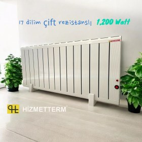 Resim HİZMETTERM Elektrikli Radyatör 600+600 (1200WATT) Çift Rezistanslı Aluminyum Hizmetterm 