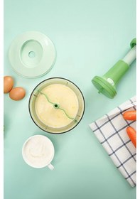 Resim Thentech El İle Basmalı Rondo Taşınabilir Kamp Park Tatillerde Kullanılabilir Pratik El Rondosu El Blender Yeşil 