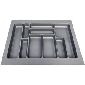 Resim DİZAYNAKS Versa Antrasit Dokulu Çekmece İçi Kare Antibakteriyel Plastik Kaşıklık 66 X 49 