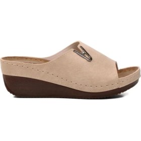 Resim Aryan 38-973 Bej Kadın Dolgu Topuk Terlik 