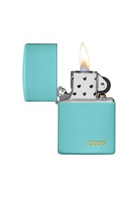 Resim Zippo 49454 Flat Turquoise Lasered Çakmak - 49454ZL-087048 