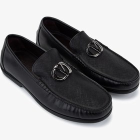 Resim Valentino Erkek Hakiki Deri Siyah Loafer Ayakkabı VLM7031 - 4 