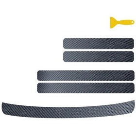 Resim Adet Evrensel Araba Tampon Koruyucu Çıkartması Kapı Plakası Hala Etiket Çizilmez Karbon Fiber Tampon Koruyucu Trim Araba Aksesuarları 