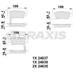 Resim Braxıs Ab0232 Arka Fren Balatasi 43022swwg01 43022swwg02 43022t1gg00 