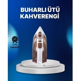 Resim Buharlı Ütü 2200W Kireç Önleyici Self Clean Damlatmaz Kahverengi Midastech 