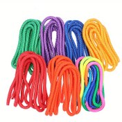 Resim 1 adet Gökkuşağı Ritmik Jimnastik Atlama İpi – Fitness, Yoga & Açık Hava Aktiviteleri için Dayanıklı Naylon Egzersiz Aracı, 299.72cm Uzunluk, Canlı Çok Renkli Seçenekler (Yeşil, Mavi, Turuncu, Mor, Kırmızı, Sarı), Jimnastik Aksesuarları 