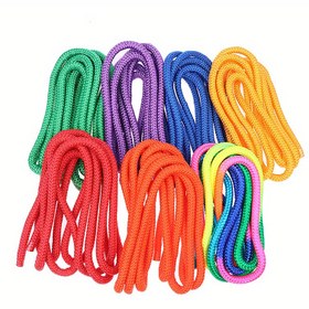 Resim 1 adet Gökkuşağı Ritmik Jimnastik Atlama İpi – Fitness, Yoga & Açık Hava Aktiviteleri için Dayanıklı Naylon Egzersiz Aracı, 299.72cm Uzunluk, Canlı Çok Renkli Seçenekler (Yeşil, Mavi, Turuncu, Mor, Kırmızı, Sarı), Jimnastik Aksesuarları 