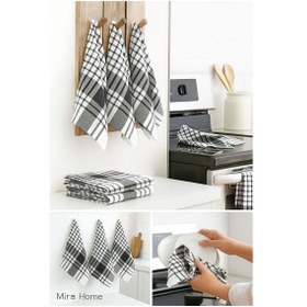 Resim 5 Li Mutfak Kurulama Bezi Alman Peçetesi 100 Pamuklu Siyah 