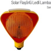 Resim İleri Trafik Solar Flaşörlü Ledli Lamba Sarı 5`li Set 