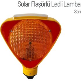 Resim İleri Trafik Solar Flaşörlü Ledli Lamba Sarı 5`li Set 