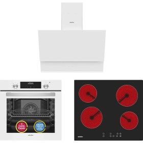 Resim Simfer 9 Fonksiyon Qs Beyaz Dijital Power Turbo Elektrikli 3'lü Ankastre Set (Fırın + Elektrikli Ocak + Davlumbaz) 