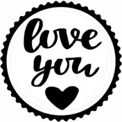 Resim Genel Markalar Love You Tasarım Sticker 10 x 10 cm 