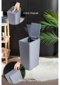 Resim Perotti 13248 Taupe White Molly 12 Litre Click Çöp Kovası Beyaz 