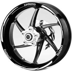 Resim Beyaz Cfmoto Yazılı 3 Parçalı Reflektif Beyaz Jant Şeridi 