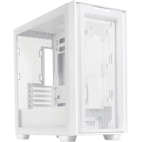Resim ASUS A21 Kasa 360 mm Soğutucu, 380 mm Uzunluğa Kadar Ekran Kartı ve Standart ATX PSU Destekli, Gizli Kablo Bölmeli Micro-ATX Bilgisayar Kasası, Beyaz 
