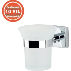 Resim Çelik Banyo Vizyon Diş Fırçalık Paslanmaz Pirinç 10 Yıl Garantili Krom 