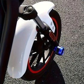 Resim 2 adet Karbon Fiber Motosiklet Çatal Koruyucuları - Elektrikli Scooterlar ve Arazi Bisikletleri için Çarpışma Önleyici, Şok Emici, Düşme Koruması, Beyaz Kırmızı Vurgulu 