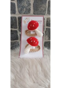 Resim Çıtçıtlı Mantar Toka- Örgü Toka Kırmızı 