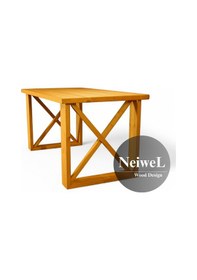 Resim Neiwel Garden Dian Doğal Ahşap Bahçe Yemek Masası-70-160 Açık Ceviz 