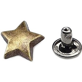 Resim 9 Mm Antik Renk Perçin Yıldız Rivet 30 Adet Antik Kahve 
