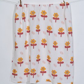 Resim Big Flower Lemon Müslin Bebek Örtüsü - 70x70cm 