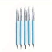 Resim 1/5 adet Çift Uçlu Tırnak Sanatı Noktalama Kalemleri - Jel Oje, Kil Heykeli & Çizim Araçları için Silikon Fırçalar, Karmaşık Tasarımlar için Hassas Uçlar, Manikür & Pedikür için İdeal, Tırnak Sanatı Malzemeleri|Şık Fırça Tasarımı|Dayanıklı Silikon Fırçalar, Tırnak Sanatı Fırçaları 