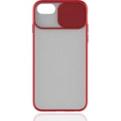 Resim Canpay Apple iPhone 8 Uyumlu Kılıf Kayar Sürgülü Lens Koruma Sliding Lens Protective Case 