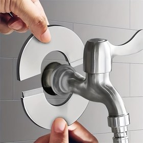 Resim 2 Adet Paslanmaz Çelik Musluk Kapakları - Klima, Kömür Gazlı Su Isıtıcıları, Klima Deliği, Boru Kapağı için Dekoratif Duvar & Boru Engelleme 