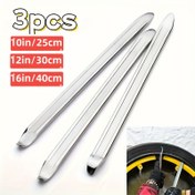 Resim 3 Parça Çelik Lastik Kaldıraç Seti, Motosiklet ve Bisiklet Lastik Değiştirme Aletleri, Jant Koruyucu Açıcı, Dayanıklı Araç Lastik Tamir Aksesuarları, Bisiklet, Üç Tekerlekli Bisiklet, Motosiklet, Scooter için Düz Lastik Tamir Takımı 