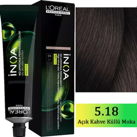 Resim Loreal Professionnel Inoa - Amonyaksız Saç Boyası No: 5.18 Açık Kül Moka Kahve 60g 