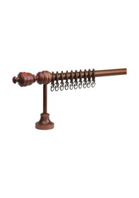 Resim Ceviz Efil Demonte Başlıklı Ahşap Rustik Perde Askısı - Raysız - 125 Cm 