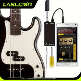 Resim Lanlison Ses Adaptörü - Gitar, Bas, Hoparlör, Elektrikli Davul & Piyano'yu Akıllı Telefonla Kayıt ve Efektler İçin Bağlayın, Dönüştürücü, Hat 